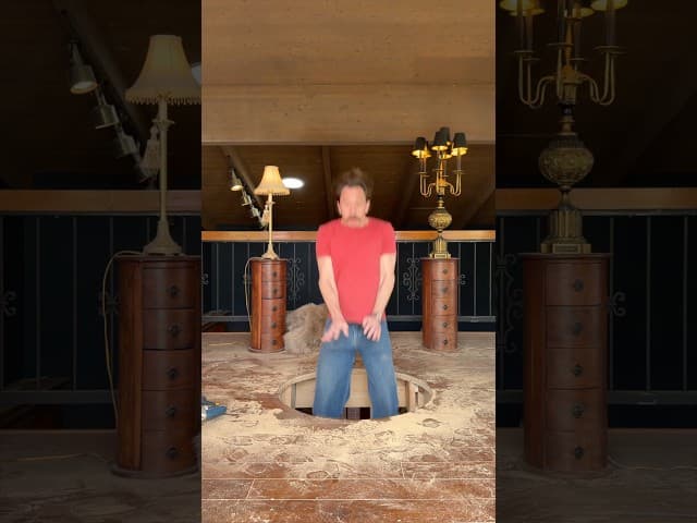 falling thru the hole looks crazy!