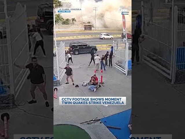 CCTV footage shows moment twin quakes strike Venezuela