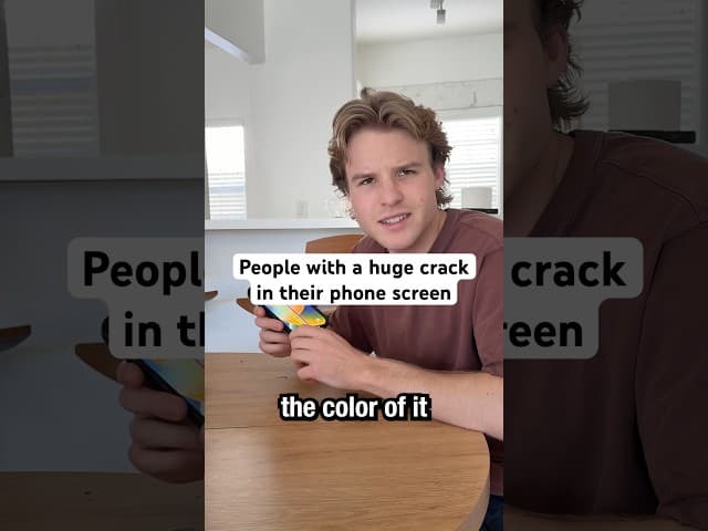 People with a huge crack in their phone screen