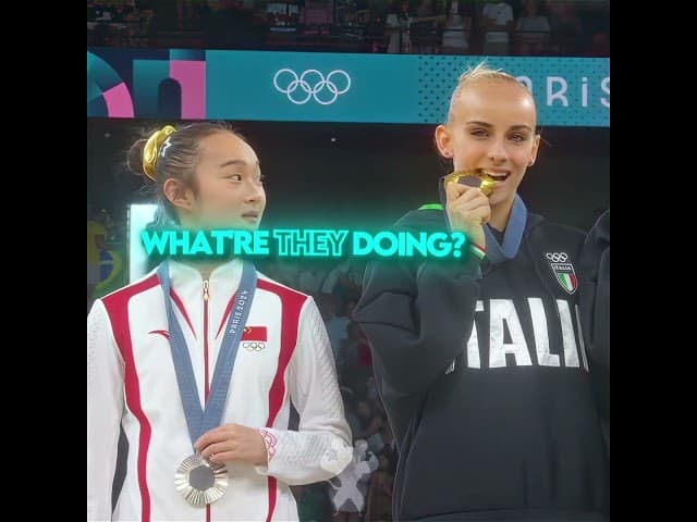 Why do they actually bite the gold? 🥇🤔 #shorts