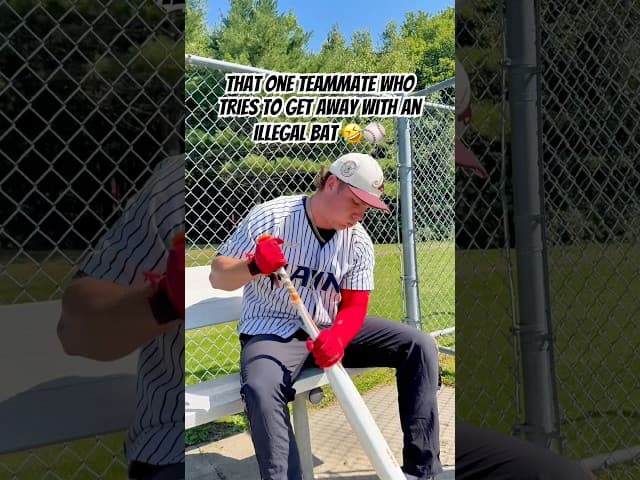 Using an ILLEGAL BAT! 🤣⚾️ #baseball #baseballplayer #baseballlife #homerun #viral #athlete #sports