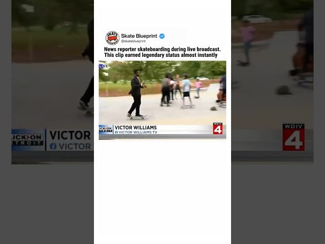 The Coolest News Reporter Ever 🤯 Victor Williams 👑 #skateboarding #skate #shorts