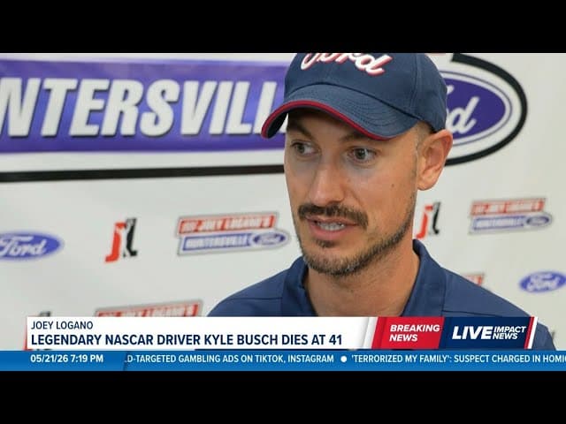 NASCAR driver Joey Logano reacts to Kyle Busch death