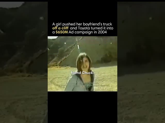 Angry girlfriend pushes truck off a cliff, Toyota converts that to a Ad Campaign