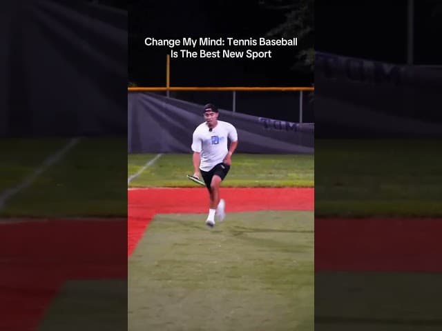 Tennis-baseball is wild 🤯
