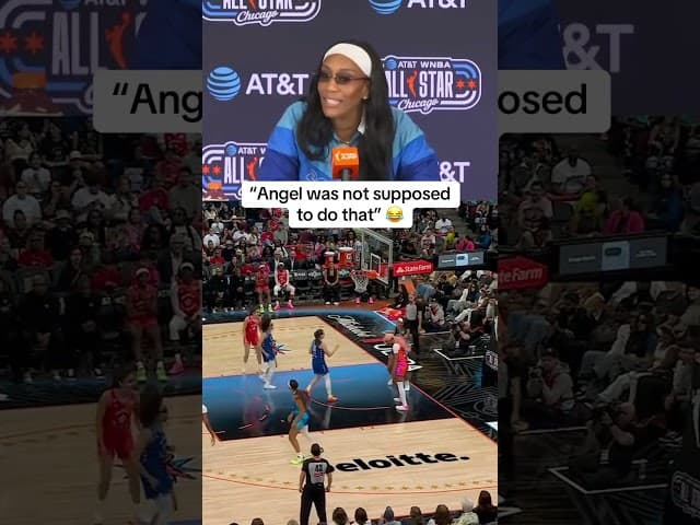 A'ja Wilson on blocking Angel Reese's shot unexpectedly 😭