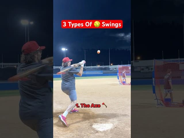 3 Types Of 🥎 Swings! #slowpitchsoftball #baseball #linedrive #homerun
