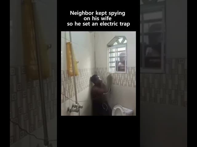 Perfect Karma for the Peeping Neighbor ⚡😂 #karma #funny #revenge #regret #shorts