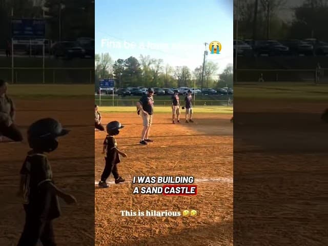 T-Ball player walks to home plate after his base cleaning was disrupted!  Unbelievable!