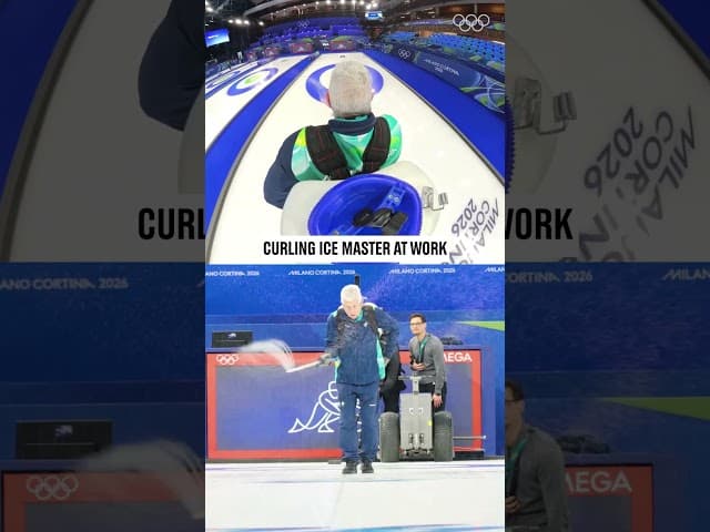 It's skill. It's art. It's how the ice is prepared for Olympic curling! 🎨🥌
