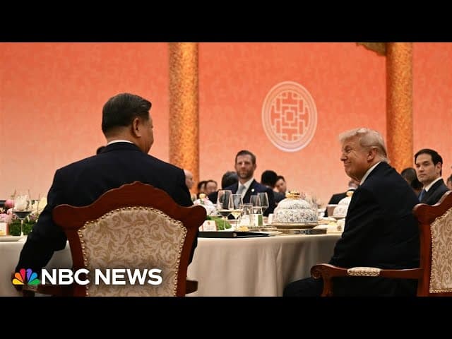 President Trump speaks at a state banquet amid the U.S.-China summit