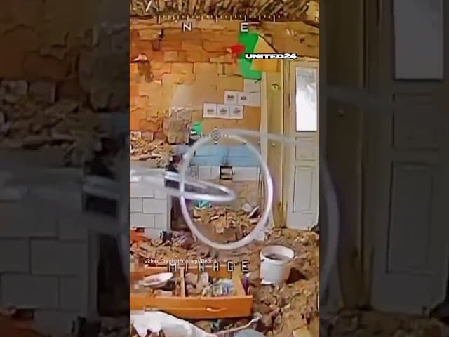 Ukrainian FPV Drone Found Two Russian Soldiers Hiding in a House #warinukraine