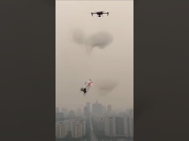 Mid-Air Drone vs Drone — Fiber Intercept