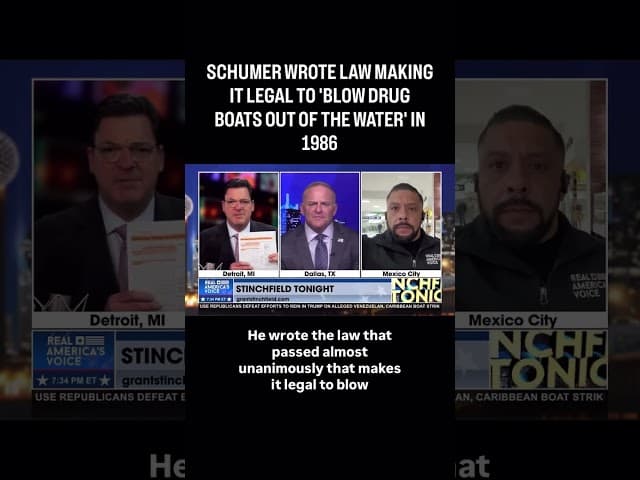 GRUBER: SCHUMER WROTE LAW MAKING IT LEGAL TO 'BLOW DRUG BOATS OUT OF THE WATER' IN 1986 #shorts
