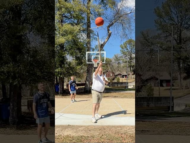 March means intense games of horse with Professor Pops 🤣 #basketball #horse #comedy #trickshots
