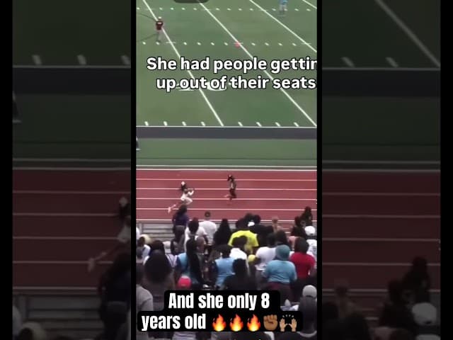8 year old track star had everyone on their feet! 🔥🔥🔥