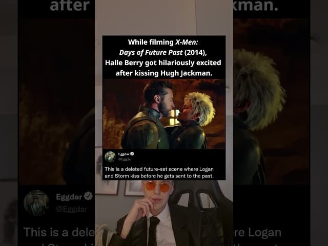 While filming X-Men: Days of Future Past (2014), Halle Berry got hilariously excited after kissing
