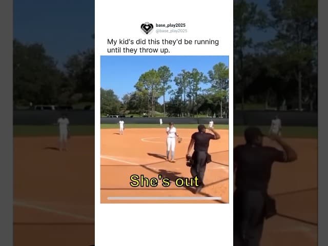 She’s probably throwing it to catcher #softball #viral
