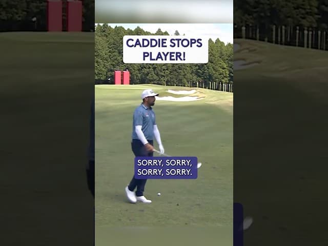 Player STOPPED by caddie 👀