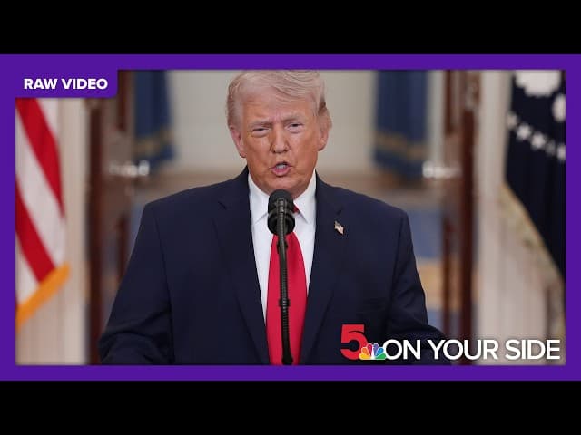 President Donald Trump addresses the nation about the war with Iran