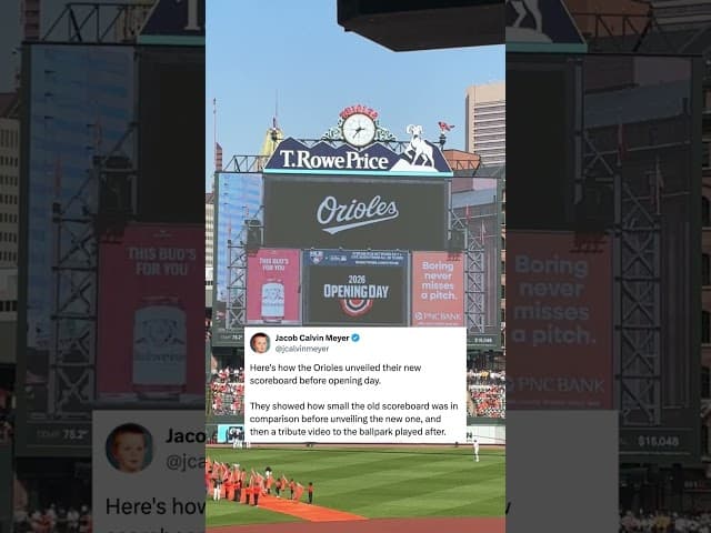Camden Yards got a major videoboard upgrade 👀 #baltimoreorioles #camdenyards