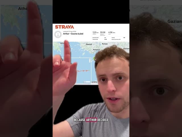 Whoops: French service member reveals aircraft carrier location by going on a run at sea.