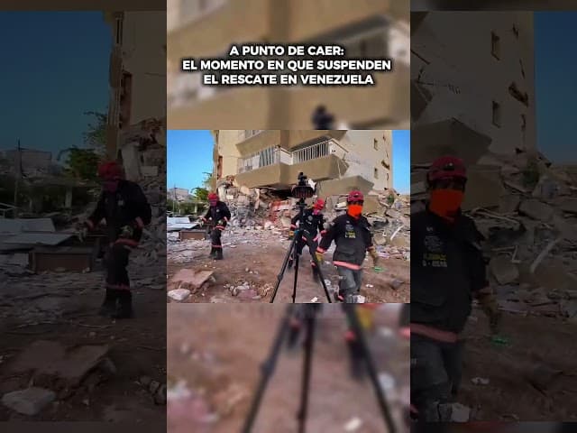 ¡Peligro de colapso! Rescatistas huyen de emergencia en Venezuela