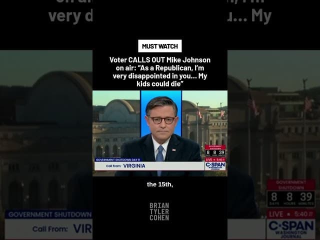 Voter CALLS OUT Johnson on air: "As a Republican, I'm very disappointed in you. My kids could die"