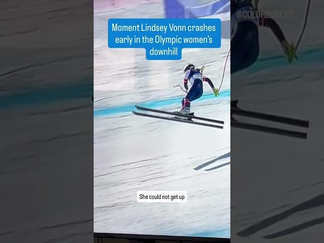 Lindsey Vonn crashes early in the Olympic women’s downhill #Winterolympics #milanocortina2026‼️