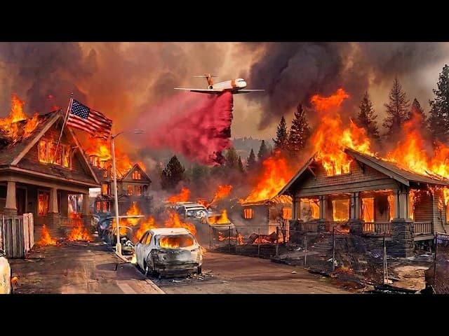 Wildfire Evacuation in Spokane, Washington! Massive Fire Destroys Home after Home, People Trapped