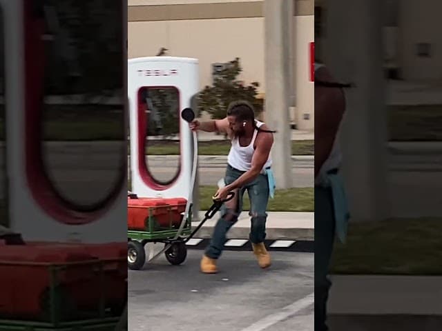 Clip From "Siphoning Electricity from Peoples' Teslas Prank" on RealPranks.com