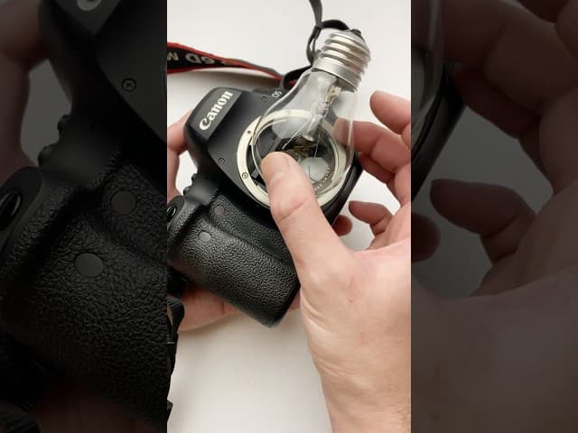 I made a camera lens from a light bulb #diy #photography #hack