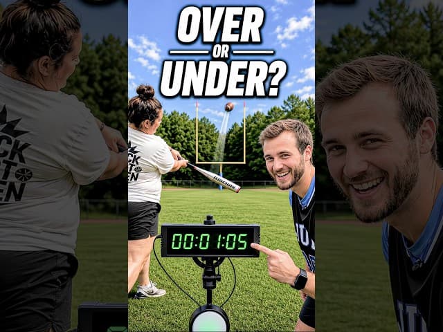 Over / under trickshot timer challenge 🏈 @Thetrickshotqueen #trickshot #timer #football