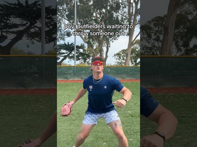 Feels like it takes forever! 😂💀 #baseball #outfield #teammate