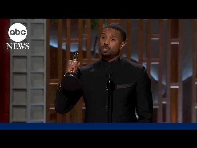 Michael B. Jordan wins Oscar for best actor for 'Sinners'
