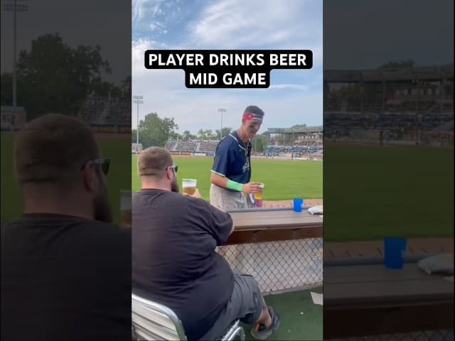 Pro baseball player drinks beer mid game! #baseball #sports #fans #baseball #beer #baseballlife