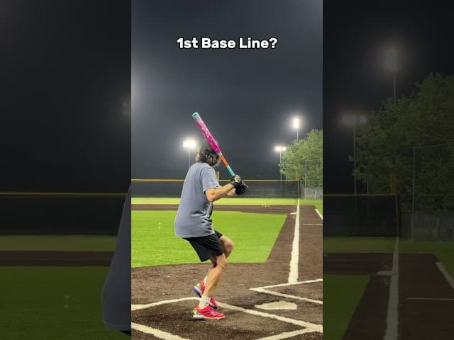 3rd base line or 1st base? #baseball #slowpitchsoftball #linedrive #softball