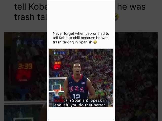 Kobe Was Trash Talking In Spanish 😭